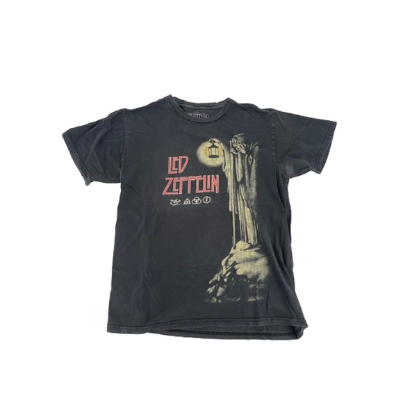 Vintage Other - Led Zeppelin Mens Black Zoso Hermit Stairway To Heaven Rock Band T Shirt Size M